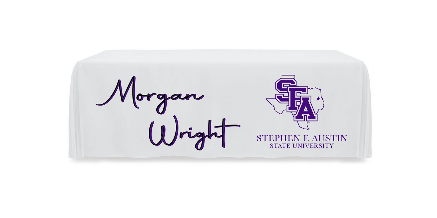 Custom Stephen F. Austin tablecloth Morgan Wright